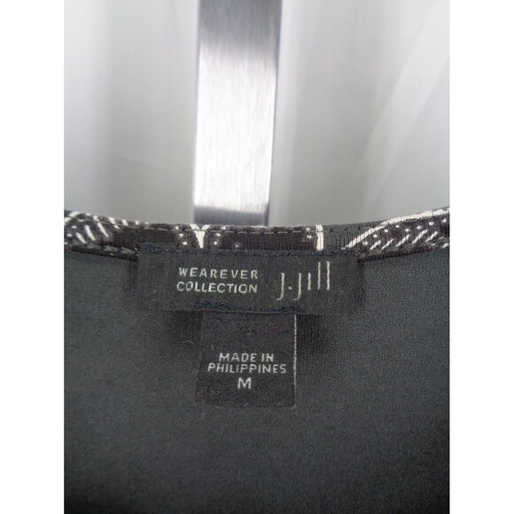 J Jill Wearever Collection Gray Black Floral Sleeveless Midi Dress Size Medium - Picture 7 of 7